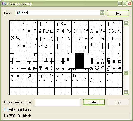 Character Map